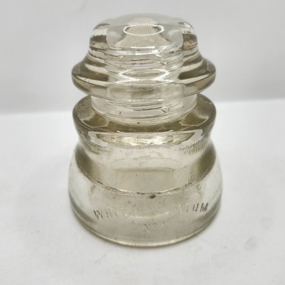 Vintage Clear Glass Whitall Tatum No 1 Insulator